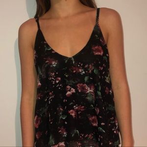 Tobi Floral Scoop Back Tank Top